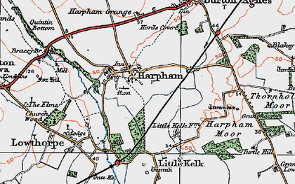 Old map of Little Kelk in 1924