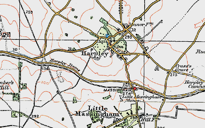 Old map of Harpley in 1921