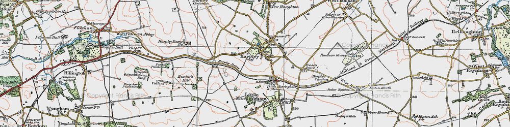 Old map of Harpley in 1921