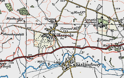 Old map of Harpole in 1919