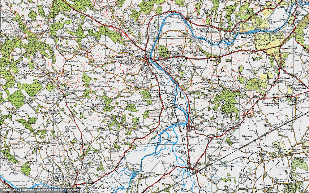 Old Map of Harpsden, 1919 in 1919