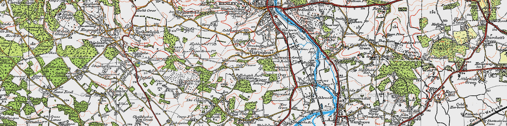Old map of Harpsden Bottom in 1919
