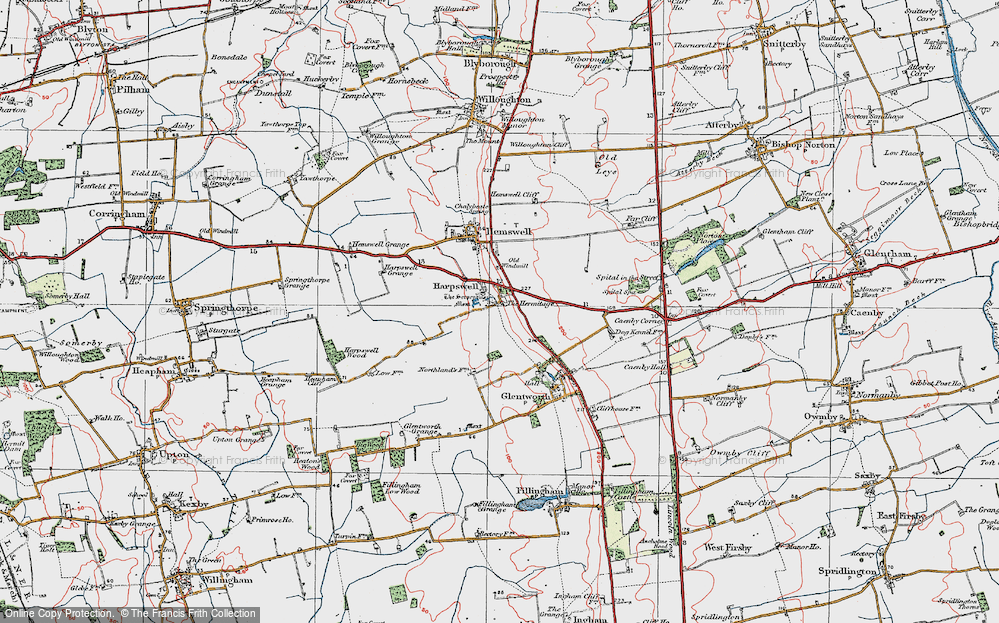 Historic Ordnance Survey Map of Harpswell, 1923