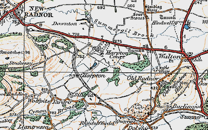 Old map of Harpton in 1920