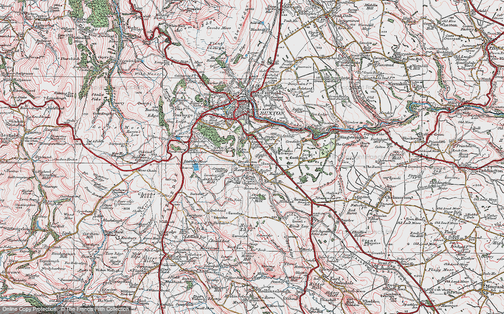 Old Map of Harpur Hill, 1923 in 1923