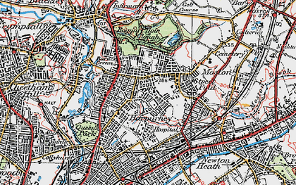 Old map of Harpurhey in 1924