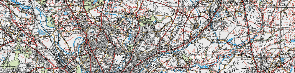 Old map of Harpurhey in 1924