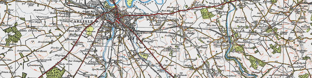 Old map of Harraby in 1925