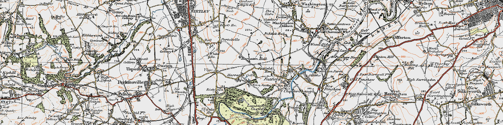 Old map of Harraton in 1925