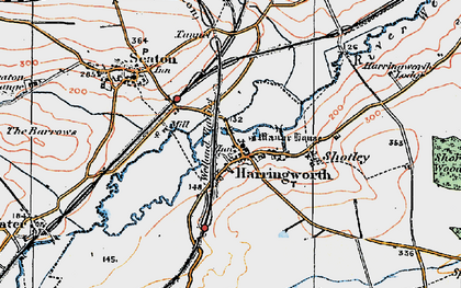 Old map of Harringworth in 1922