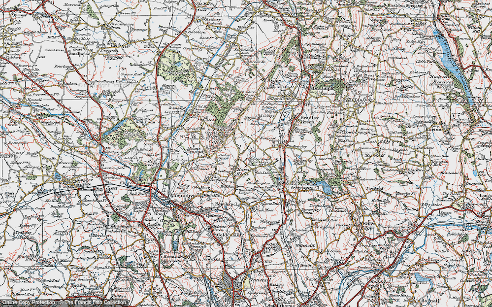 Old Map of Harriseahead, 1923 in 1923