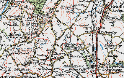 Old map of Harriseahead in 1923