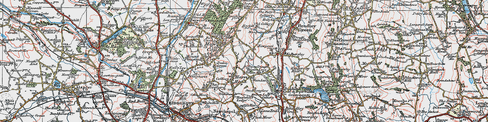 Old map of Harriseahead in 1923