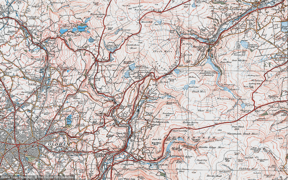 Old Map of Harrop Dale, 1924 in 1924