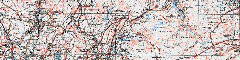 Old map of Harrop Dale in 1924