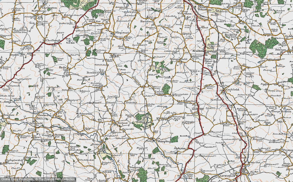 Old Map of Harrow Green, 1921 in 1921