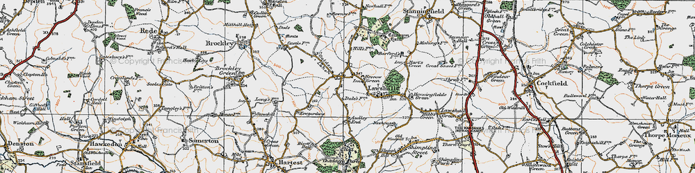 Old map of Harrow Green in 1921