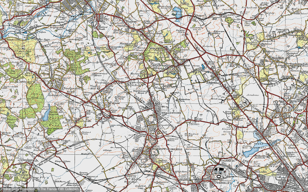 Old Map of Harrow Weald, 1920 in 1920