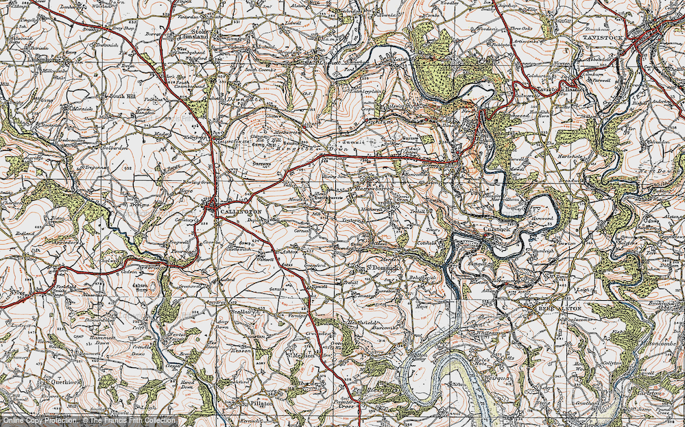 Old Map of Historic Map covering Ashton in 1919