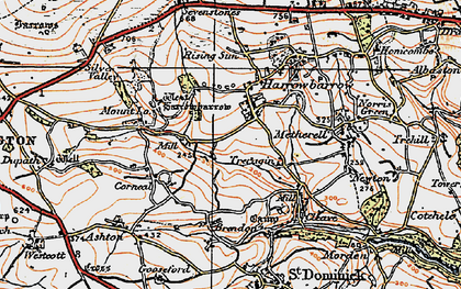 Old map of Harrowbarrow in 1919