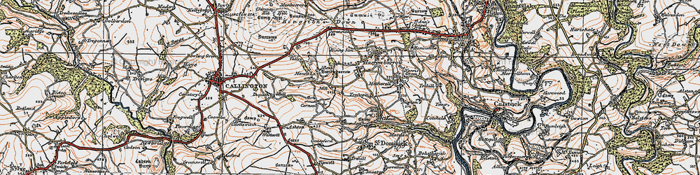Old map of Harrowbarrow in 1919
