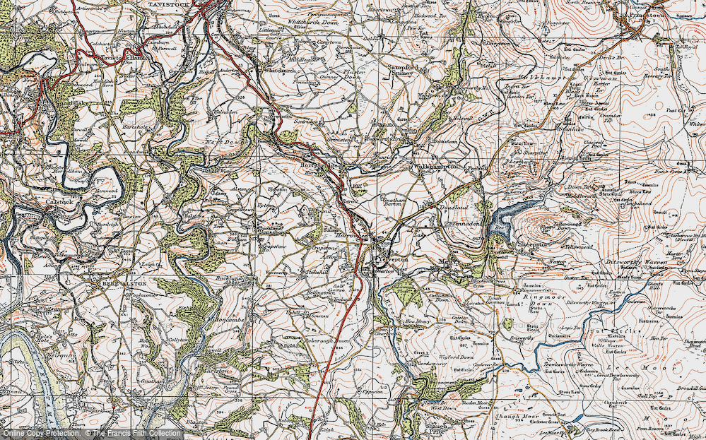 Old Map of Harrowbeer, 1919 in 1919