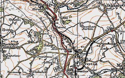 Old map of Harrowbeer in 1919