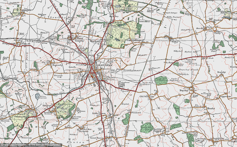 Old Map of Harrowby, 1922 in 1922