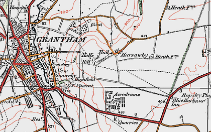 Old map of Harrowby in 1922