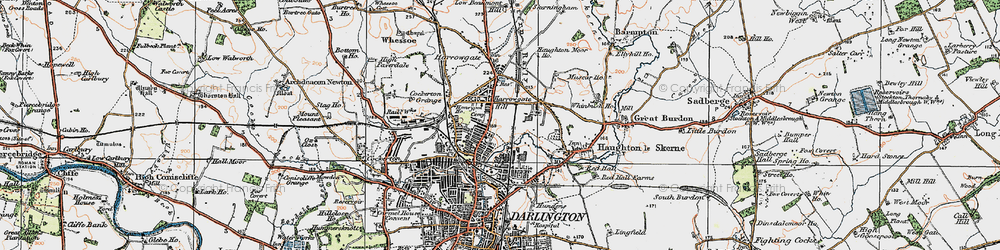 Old map of Harrowgate Hill in 1925