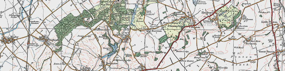 Old map of Harston in 1921