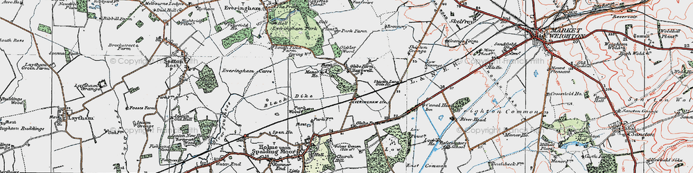 Old map of Harswell in 1924