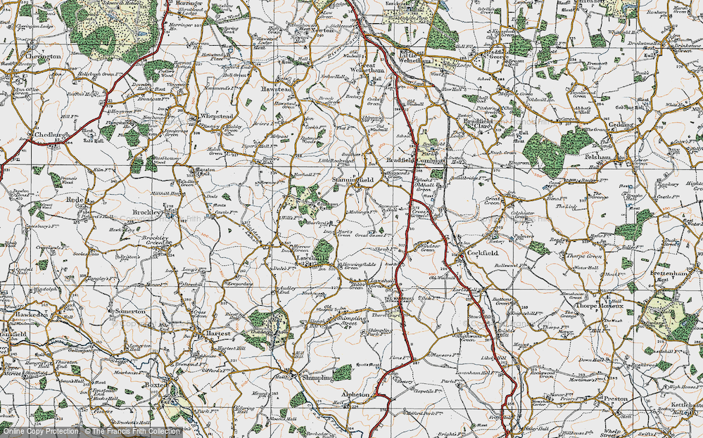 Old Map of Hart's Green, 1921 in 1921