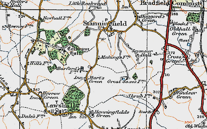 Old map of Hart's Green in 1921