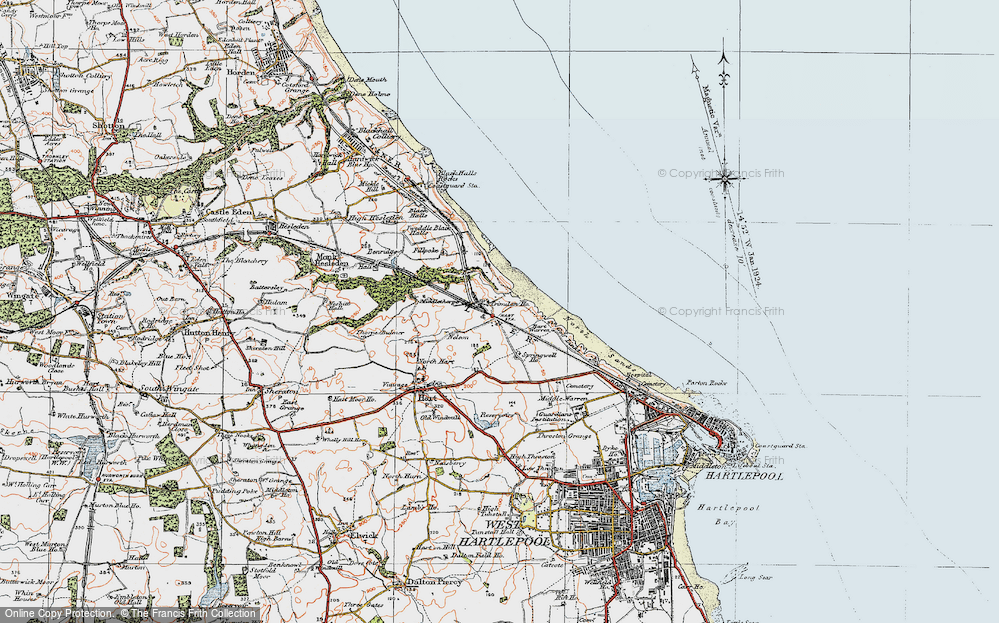 Old Map of Hart Station, 1925 in 1925