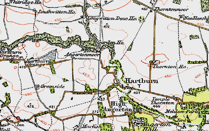 Old map of Angerton North Moor in 1925
