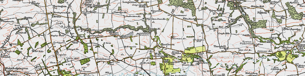 Old map of Angerton North Moor in 1925
