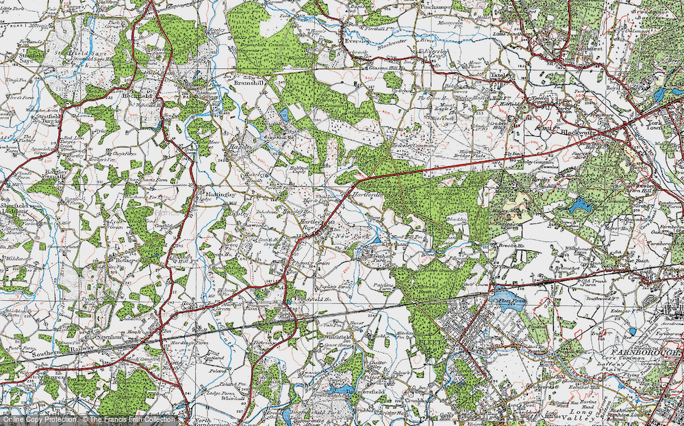Old Map of Hartfordbridge, 1919 in 1919