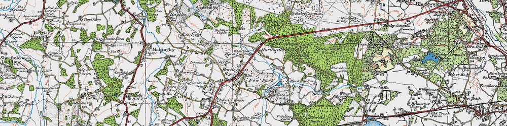 Old map of Hartfordbridge in 1919