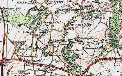Old map of Burwardsley Hill in 1923