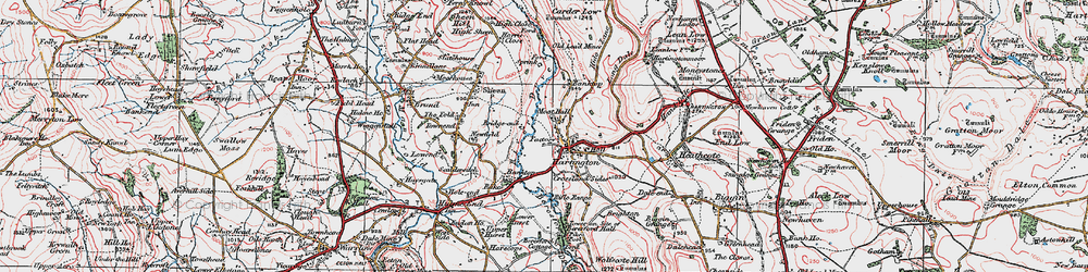 Old map of Beresford Dale in 1923