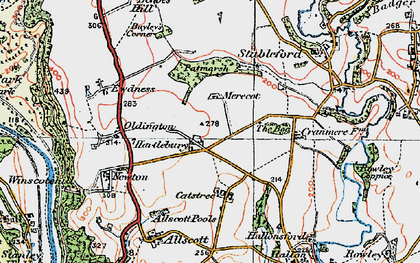 Old map of Hartlebury in 1921