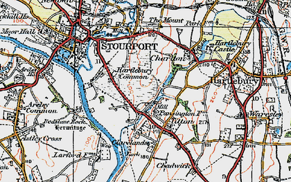 Old map of Hartlebury Common in 1920