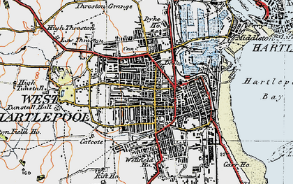 Old map of Hartlepool in 1925