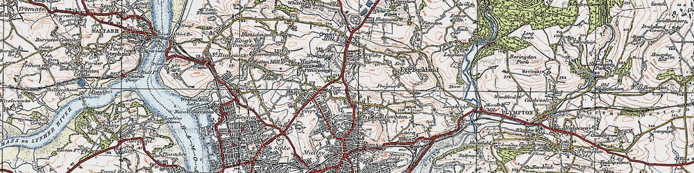Old map of Hartley in 1919
