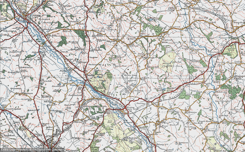 Old Map of Hartley Green, 1921 in 1921