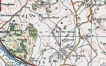 Old map of Hartley Green in 1921