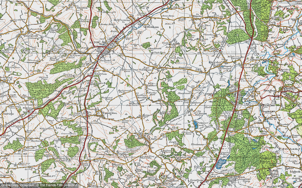 Old Map of Hartley Mauditt, 1919 in 1919