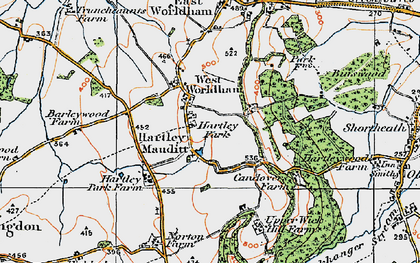 Old map of Hartley Mauditt in 1919