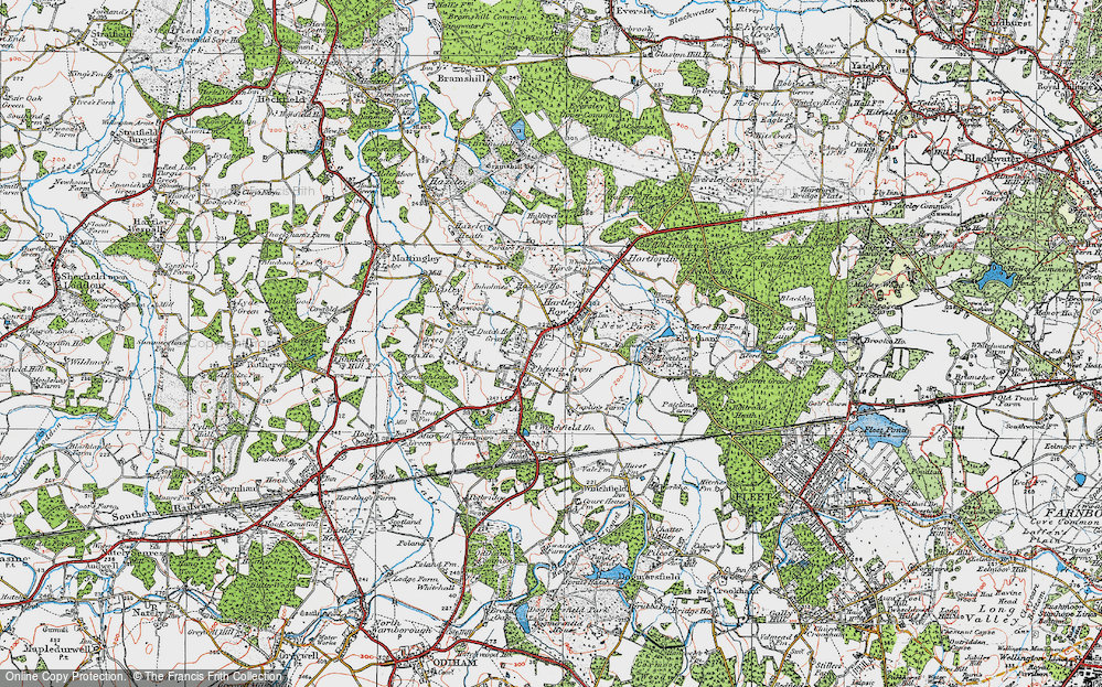 Old Map of Historic Map covering Winchfield Ho in 1919